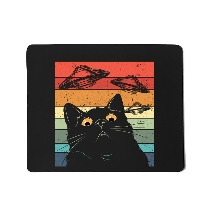 Funny Cat Galaxy Cat Spaceship Alien Cat Ufo Mousepad