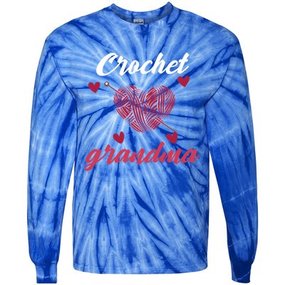 Funny Crochet Grandma Crocheting Crocheter Yarn Lover Gift Tie-Dye Long Sleeve Shirt