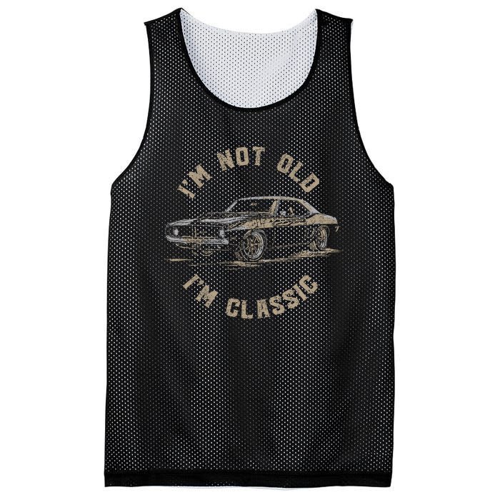 Funny Car Graphic IM Not Old IM Classic Mesh Reversible Basketball Jersey Tank