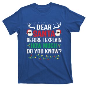 Funny Christmas Gift Adults Dear Santa I Can Explain Gift T-Shirt