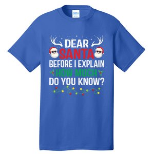 Funny Christmas Gift Adults Dear Santa I Can Explain Gift Tall T-Shirt