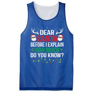 Funny Christmas Gift Adults Dear Santa I Can Explain Gift Mesh Reversible Basketball Jersey Tank