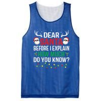 Funny Christmas Gift Adults Dear Santa I Can Explain Gift Mesh Reversible Basketball Jersey Tank