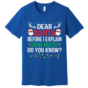 Funny Christmas Gift Adults Dear Santa I Can Explain Gift Premium T-Shirt