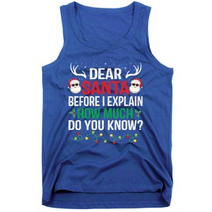 Funny Christmas Gift Adults Dear Santa I Can Explain Gift Tank Top