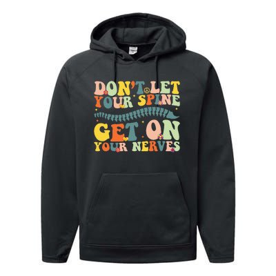 Funny Chiropractor Groovy Spine Doctor of Chiropractic Performance Fleece Hoodie