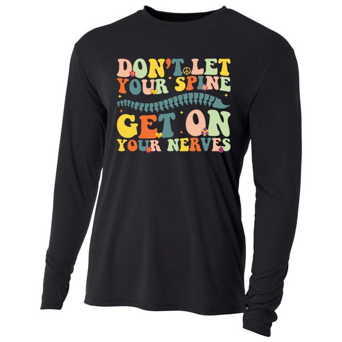 Funny Chiropractor Groovy Spine Doctor of Chiropractic Cooling Performance Long Sleeve Crew