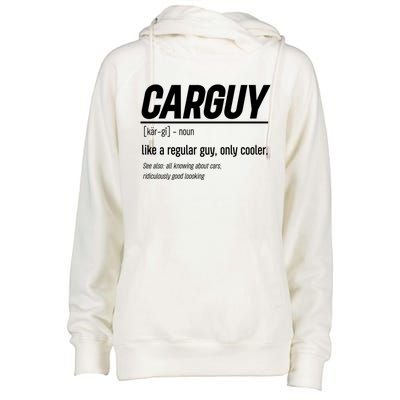 Funny Car Guy Definition Meaningful Gift Womens Funnel Neck Pullover Hood