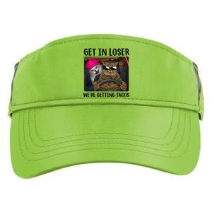 Funny Cats Get In Loser We're Getting Tacos Adult Drive Performance Visor