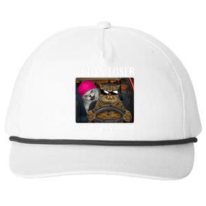 Funny Cats Get In Loser We're Getting Tacos Snapback Five-Panel Rope Hat