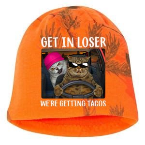 Funny Cats Get In Loser We're Getting Tacos Kati - Camo Knit Beanie