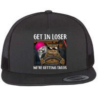 Funny Cats Get In Loser We're Getting Tacos Flat Bill Trucker Hat