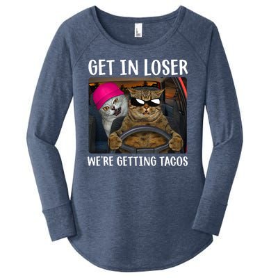 Funny Cats Get In Loser We're Getting Tacos Women's Perfect Tri Tunic Long Sleeve Shirt