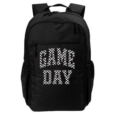 Funny Checkered Game Day Football Black White Gift Women Gift Daily Commute Backpack