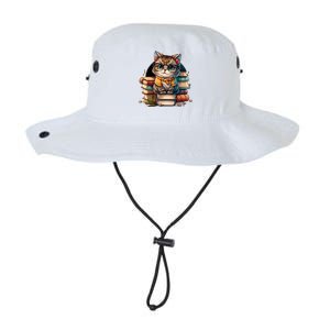 Funny Cat Gift For Kitten Lovers Cute Cat Librarian Book Legacy Cool Fit Booney Bucket Hat