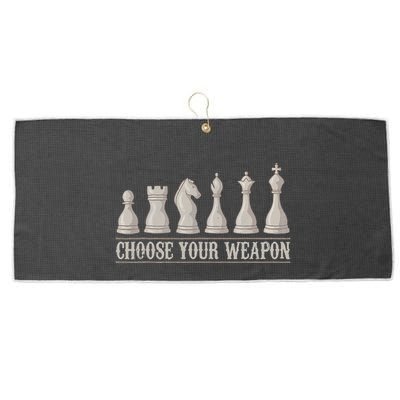Funny Chess Gift For Chess Lover  Cool Player Large Microfiber Waffle Golf Towel