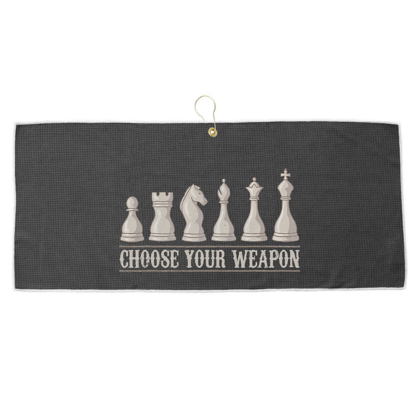 Funny Chess Gift For Chess Lover  Cool Player Large Microfiber Waffle Golf Towel