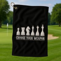 Funny Chess Gift For Chess Lover  Cool Player Golf Towel
