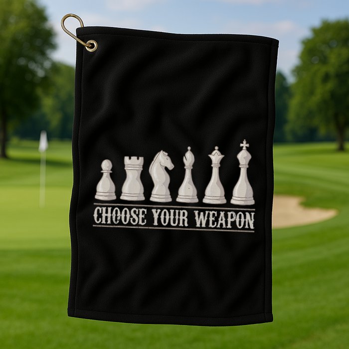 Funny Chess Gift For Chess Lover  Cool Player Golf Towel