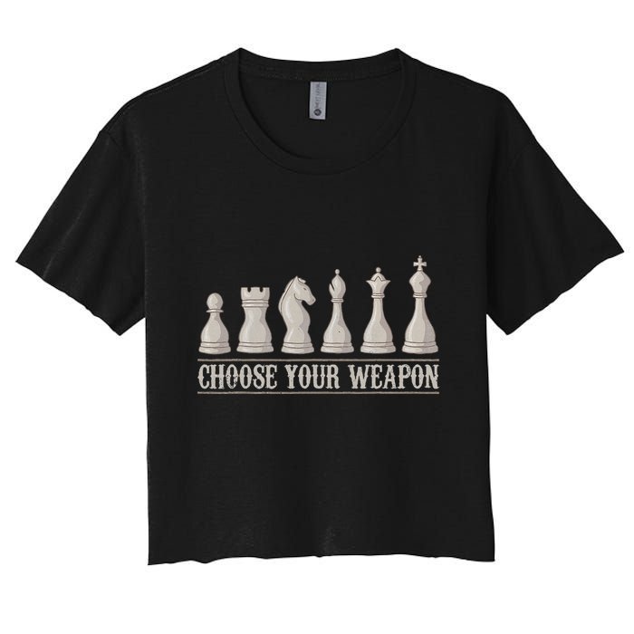 Funny Chess Gift For Chess Lover  Cool Player Women's Crop Top Tee