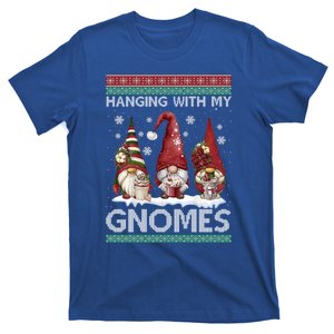 Funny Christmas Gnome Hanging With My Gnomies Ugly Sweater Gift T-Shirt