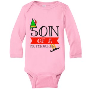 Funny Christmas Gift Son Of A Nutcracker Baby Long Sleeve Bodysuit