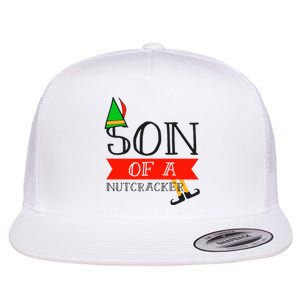 Funny Christmas Gift Son Of A Nutcracker Flat Bill Trucker Hat