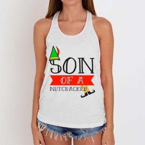 Funny Christmas Gift Son Of A Nutcracker Women's Knotted Racerback Tank