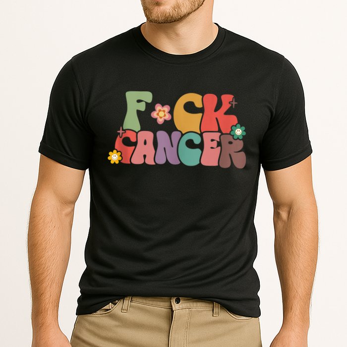 Fuck Cancer Groovy Retro Cooling Performance Crew T-Shirt
