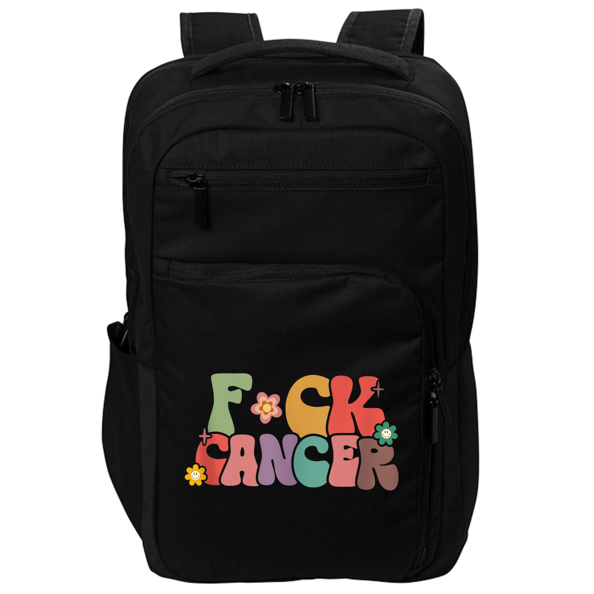 Fuck Cancer Groovy Retro Impact Tech Backpack