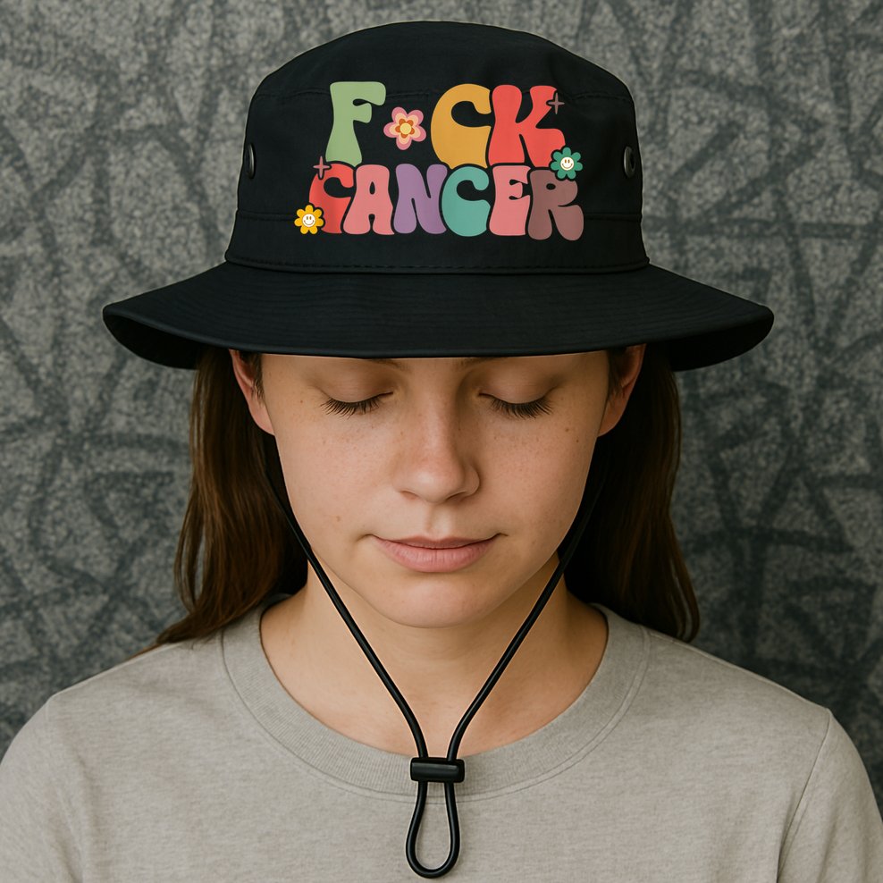 Fuck Cancer Groovy Retro Bucket Hat