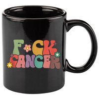 Fuck Cancer Groovy Retro 11oz C Handle Ceramic Mug
