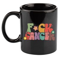 Fuck Cancer Groovy Retro 11oz C Handle Ceramic Mug