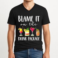 Funny Cruise Gifts Blame It On The Drink Package V-Neck T-Shirt