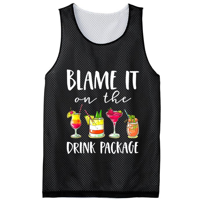 Funny Cruise Gifts Blame It On The Drink Package Mesh Reversible Basketball Jersey Tank