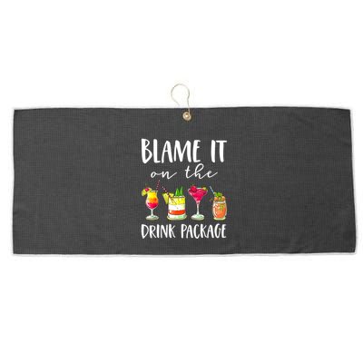 Funny Cruise Gifts Blame It On The Drink Package Large Microfiber Waffle Golf Towel