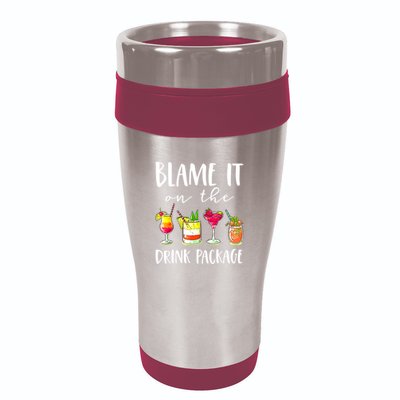 Funny Cruise Gifts Blame It On The Drink Package 16oz Travel Tumbler
