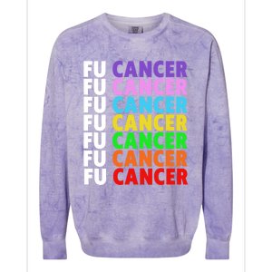 Fu Cancer Gift Fuck Cancer Funny Gift Fuck Cancer Awareness Great Gift Colorblast Crewneck Sweatshirt