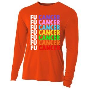 Fu Cancer Gift Fuck Cancer Funny Gift Fuck Cancer Awareness Great Gift Cooling Performance Long Sleeve Crew