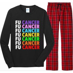 Fu Cancer Gift Fuck Cancer Funny Gift Fuck Cancer Awareness Great Gift Long Sleeve Pajama Set