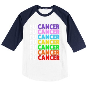 Fu Cancer Gift Fuck Cancer Funny Gift Fuck Cancer Awareness Great Gift Baseball Sleeve Shirt