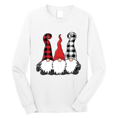 Funny Christmas Gnomes Buffalo Plaid Gnome Long Sleeve Shirt