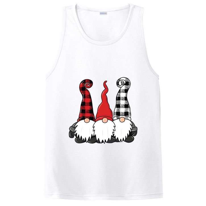Funny Christmas Gnomes Buffalo Plaid Gnome PosiCharge Competitor Tank