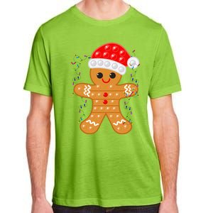 Funny Christmas Gingerbread Cookie Santa Cap Pop It Toy Xmas Cute Gift Adult ChromaSoft Performance T-Shirt