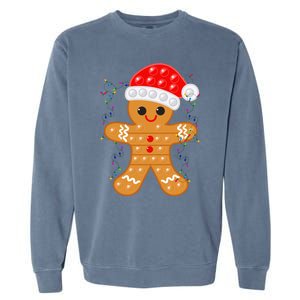 Funny Christmas Gingerbread Cookie Santa Cap Pop It Toy Xmas Cute Gift Garment-Dyed Sweatshirt