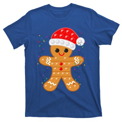 Funny Christmas Gingerbread Cookie Santa Cap Pop It Toy Xmas Cute Gift T-Shirt