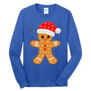 Funny Christmas Gingerbread Cookie Santa Cap Pop It Toy Xmas Cute Gift Tall Long Sleeve T-Shirt