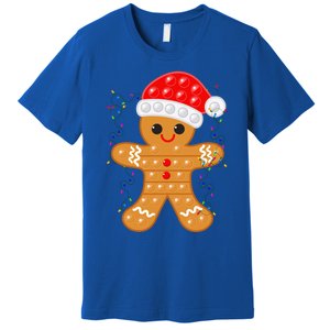 Funny Christmas Gingerbread Cookie Santa Cap Pop It Toy Xmas Cute Gift Premium T-Shirt