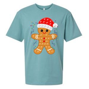 Funny Christmas Gingerbread Cookie Santa Cap Pop It Toy Xmas Cute Gift Sueded Cloud Jersey T-Shirt