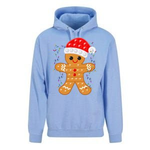 Funny Christmas Gingerbread Cookie Santa Cap Pop It Toy Xmas Cute Gift Unisex Surf Hoodie